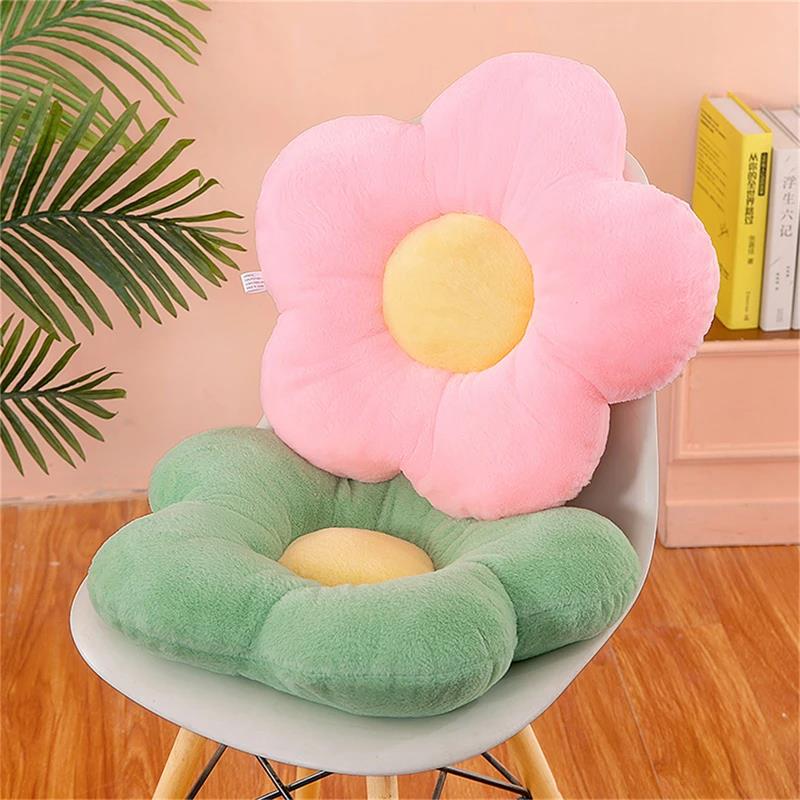 Mesh Back Cushion - العملي 35 سنتيمتر Kawaii الملونة زهرة