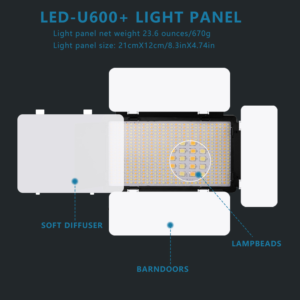 U800 RGB صور ضوء LED صور إضاءة - مراجعة Zoom Lighting Kit وسعره