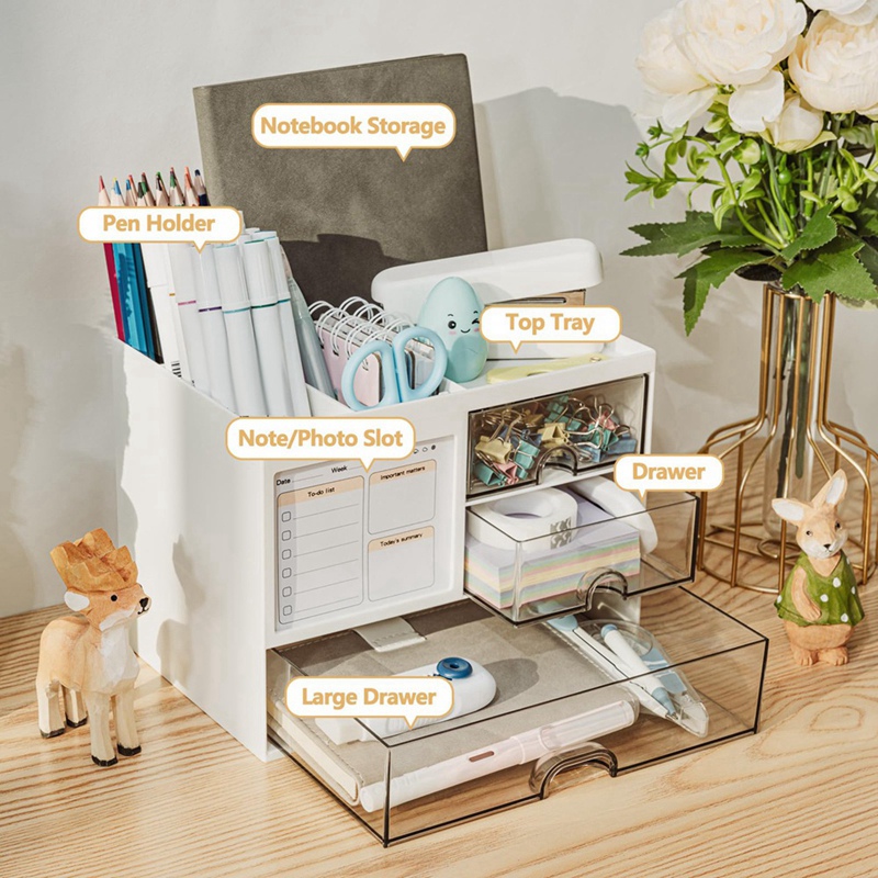 منظم مكتب بثلاثة أدراج، حامل أ - مراجعة Pen Holder Organizer وسعره