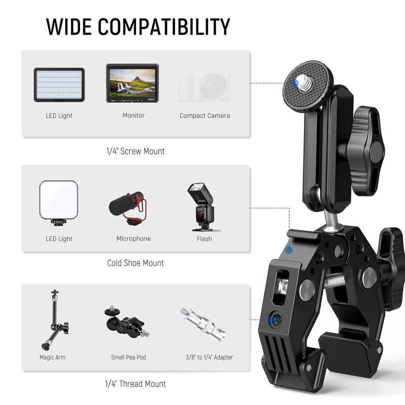 مشبك ألومنيوم عالمي فائق التحم - مراجعة Monitor Arm Dual وسعره