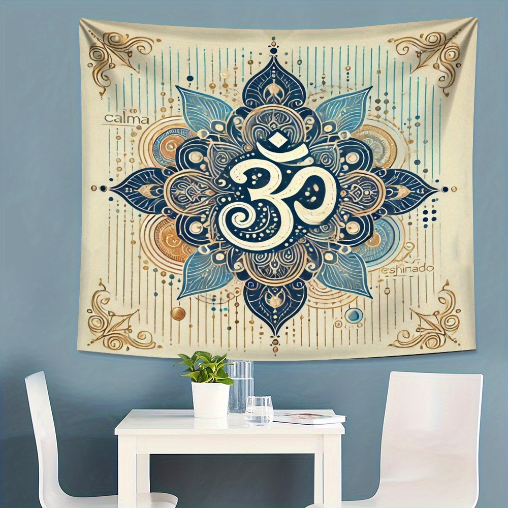 1 قطعة ماندالا وأوم رمز مطبوعة - مراجعة Home Office Backdrop وسعره