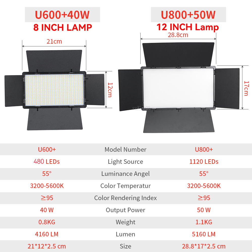 U800 U600 LED صور استوديو الفي - مراجعة Zoom Lighting Kit وسعره